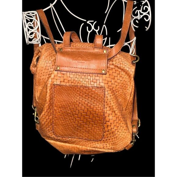 Unique Patricia Nash Brown Braided Leather Convertible Shoulder Bag backpack Ret - Picture 11 of 16